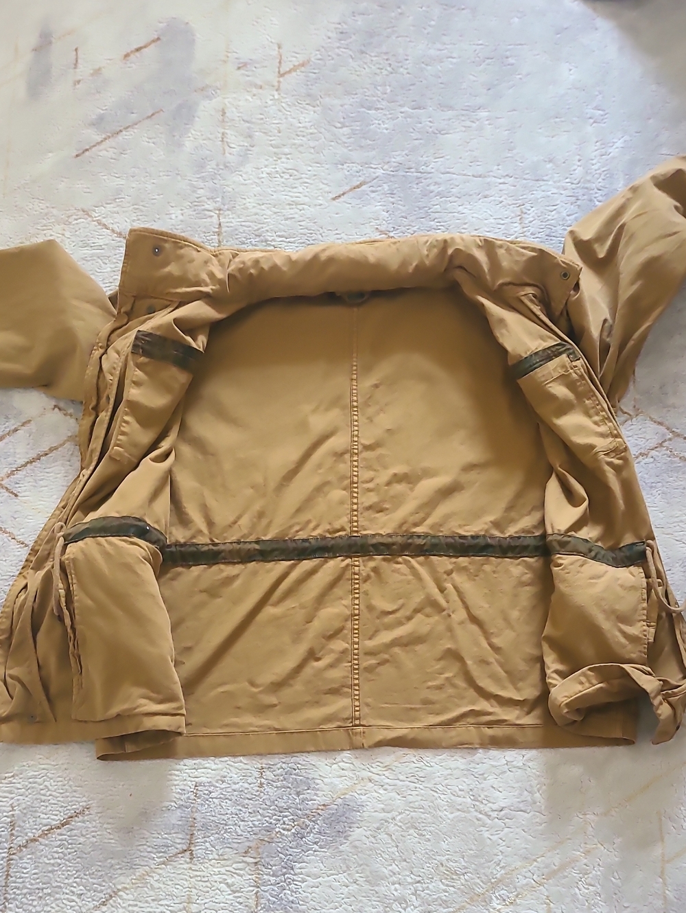 Old Navy Men XXL Tall Brown Utility Field Jacket M65 4 Pocket Hooded Cotton - Picture 3 of 12